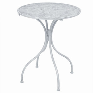 3-teiliges Bistro-Set Stahl Grau-Weiß