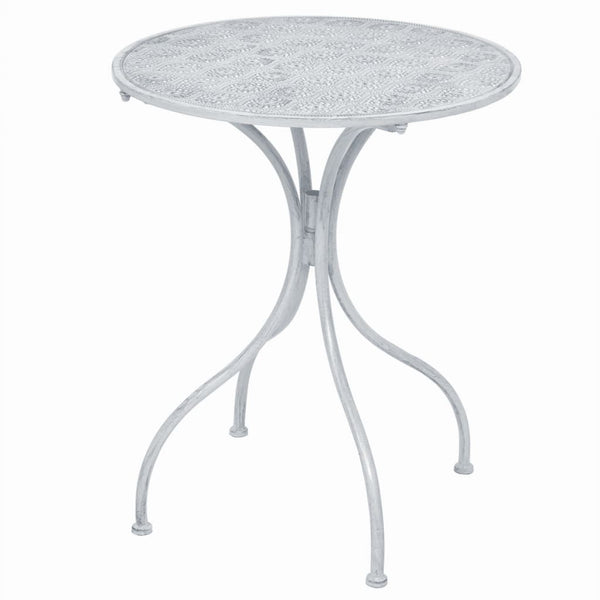 3-teiliges Bistro-Set Stahl Grau-Weiß