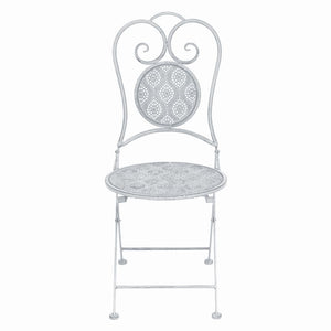 3-teiliges Bistro-Set Stahl Grau-Weiß