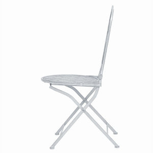 3-teiliges Bistro-Set Stahl Grau-Weiß