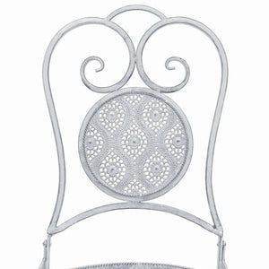 3-teiliges Bistro-Set Stahl Grau-Weiß