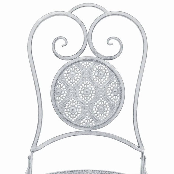 3-teiliges Bistro-Set Stahl Grau-Weiß