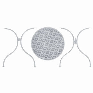 3-teiliges Bistro-Set Stahl Grau-Weiß