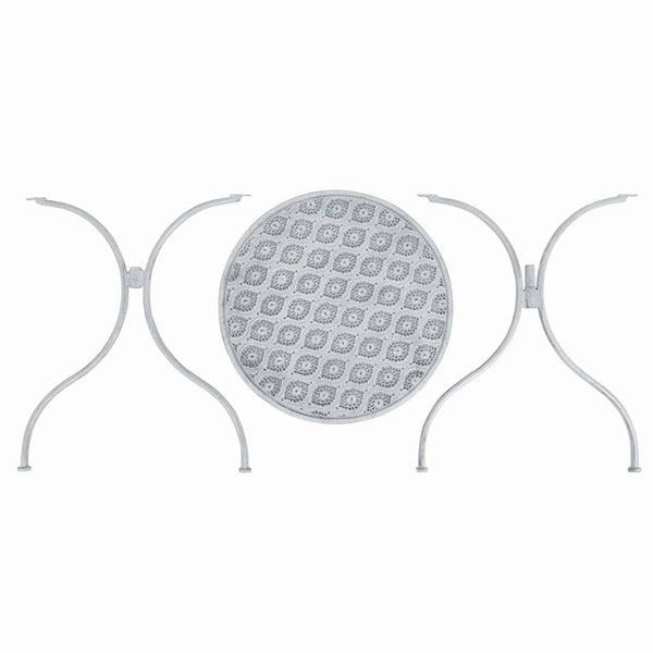 3-teiliges Bistro-Set Stahl Grau-Weiß
