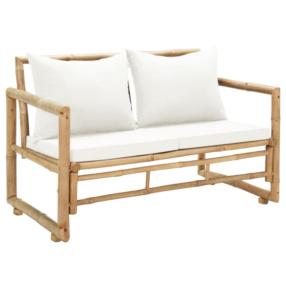 2-Sitzer Bambus Gartensofa mit Polstern