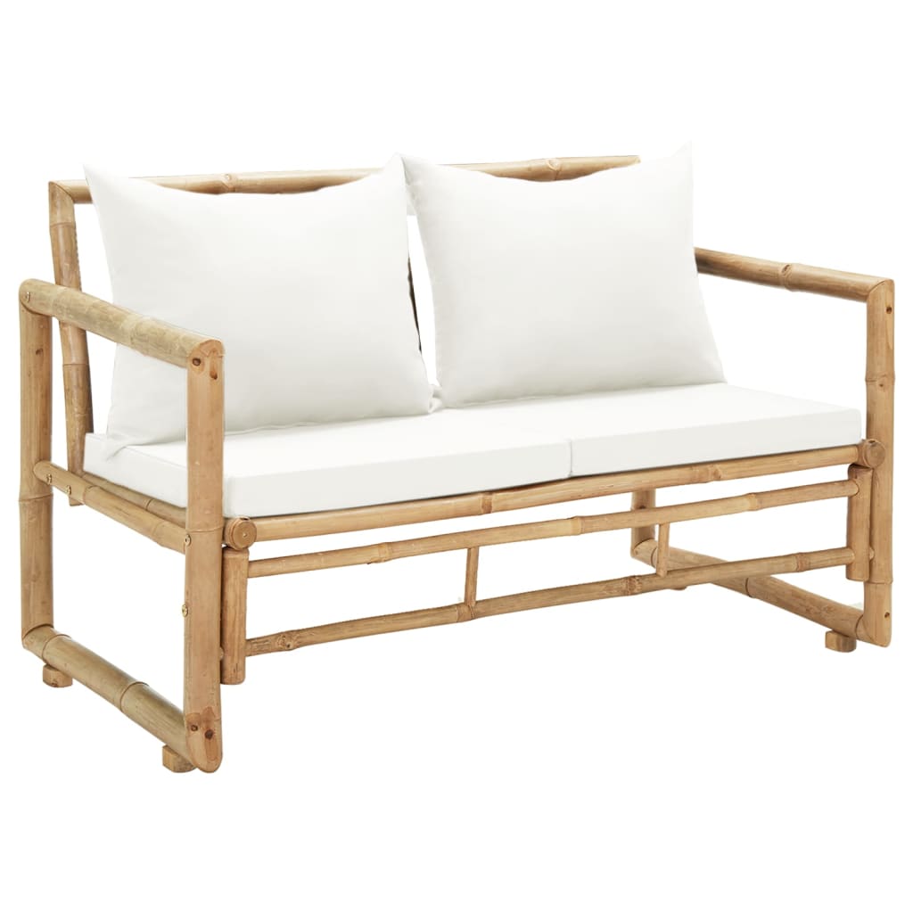 2-Sitzer Bambus Gartensofa mit Polstern