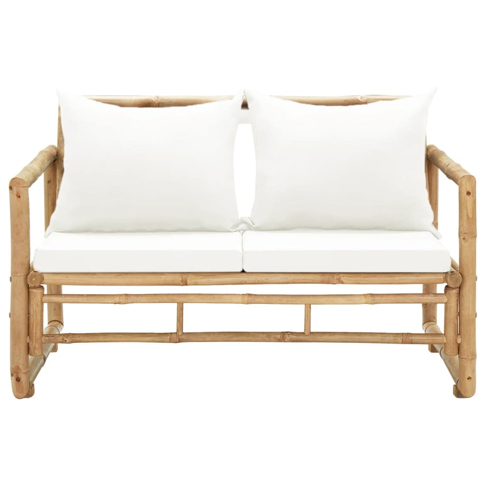 2-Sitzer Bambus Gartensofa mit Polstern