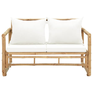 2-Sitzer Bambus Gartensofa mit Polstern
