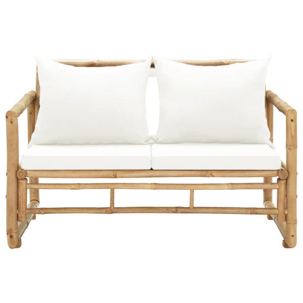 2-Sitzer Bambus Gartensofa mit Polstern