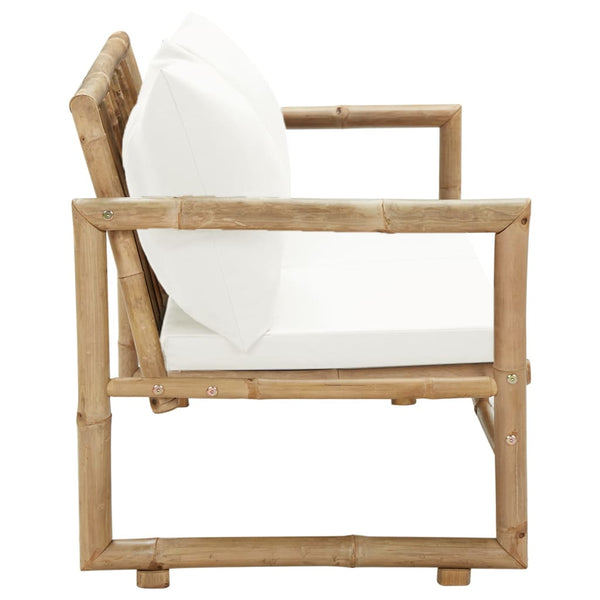2-Sitzer Bambus Gartensofa mit Polstern