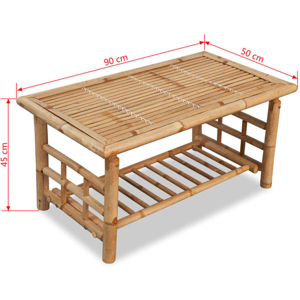4-tlg. Garten-Lounge-Set mit Auflagen Bambus