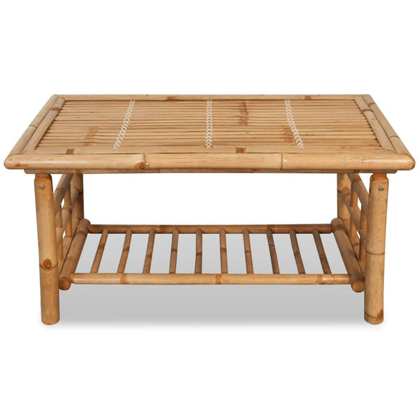 4-tlg. Garten-Lounge-Set mit Auflagen Bambus