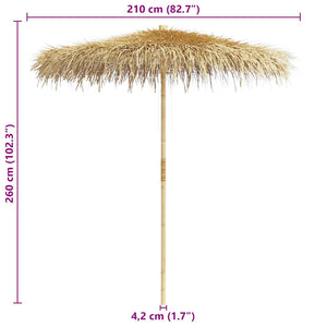 Bambus Sonnenschirm Bananenblatt 210cm