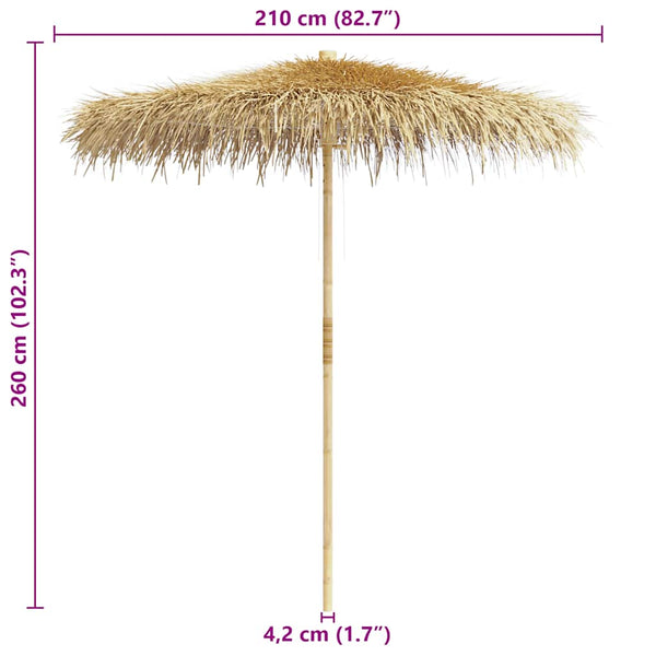 Bambus Sonnenschirm Bananenblatt 210cm