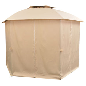 Hexagonaler Gartenpavillon mit Vorhängen 360x265 cm