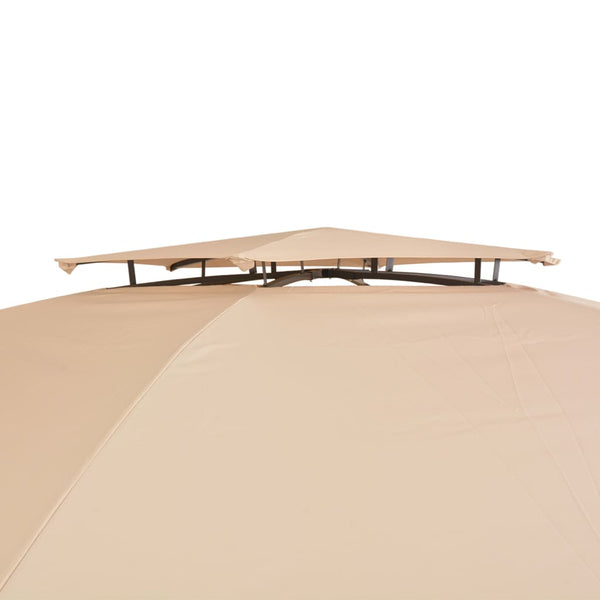 Hexagonaler Gartenpavillon mit Vorhängen 360x265 cm