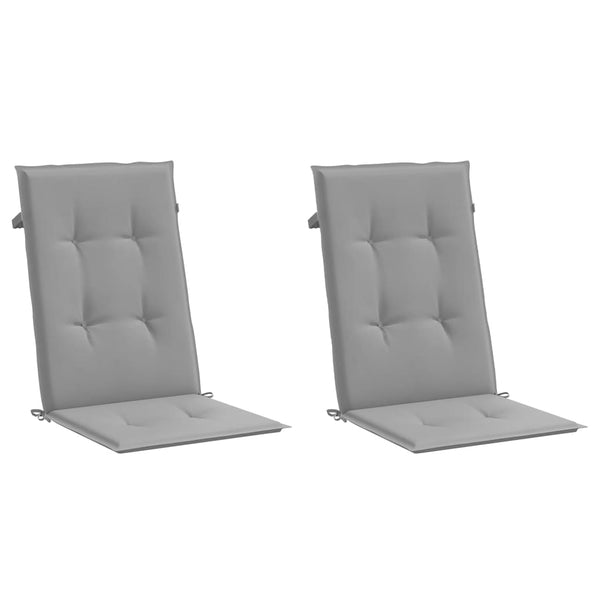 Gartenstuhlauflagen Hochlehner Grau 2er Set