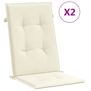 Gartenstuhlauflagen Hochlehner Creme 2er-Set