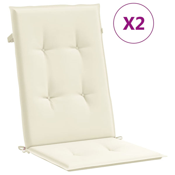 Gartenstuhlauflagen Hochlehner Creme 2er-Set