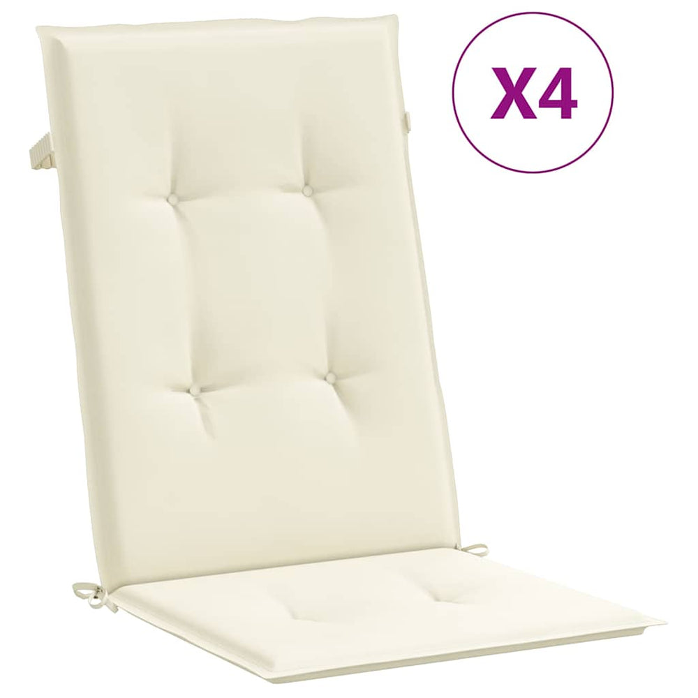 Gartenstuhlauflagen Hochlehner Creme 4er Set