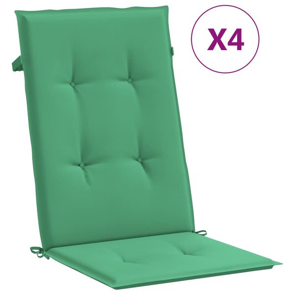Gartenstuhlauflagen Hochlehner Grün 4er Set