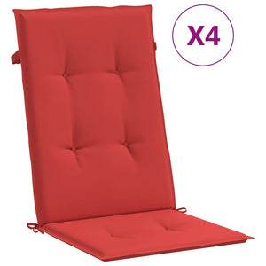 Gartenstuhlauflagen Hochlehner Rot 4er Set