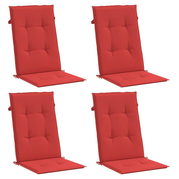 Gartenstuhlauflagen Hochlehner Rot 4er Set