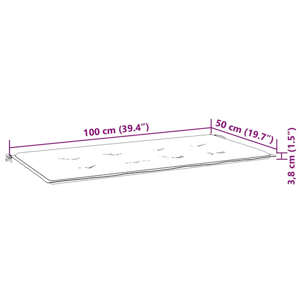 Gartenbank Auflage Creme 100x50 cm