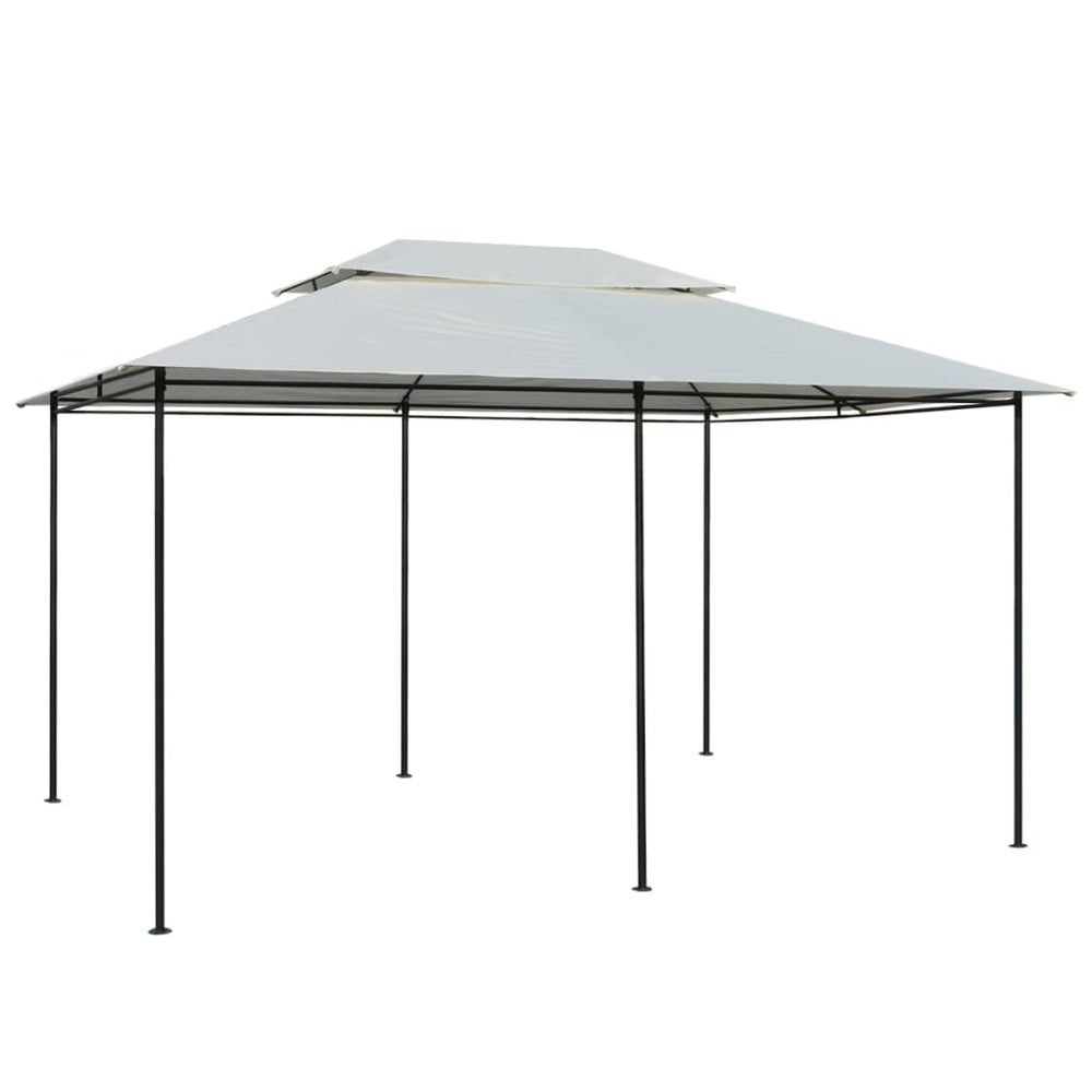 Gartenpavillon 4x3 m mit Vorhängen, Weiß