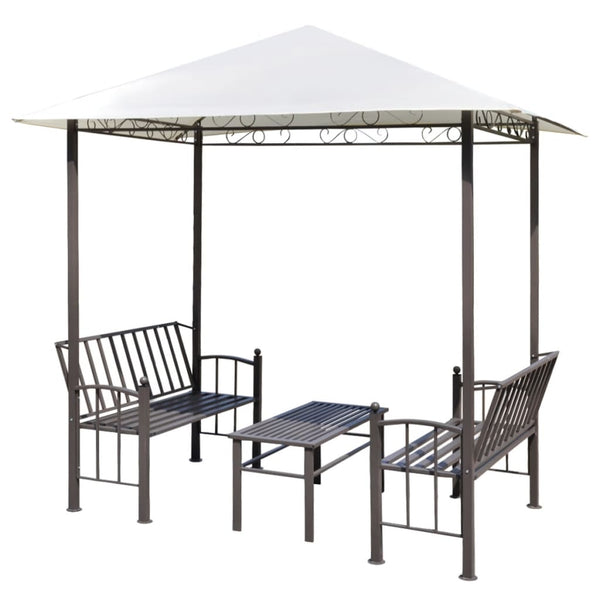 Gartenpavillon mit Tisch und Bänken