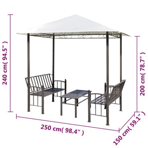 Gartenpavillon mit Tisch und Bänken