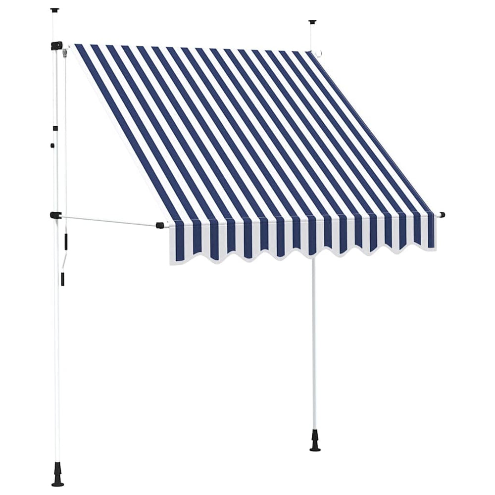 Einziehbare Markise, 200 cm, Blau/Weiß