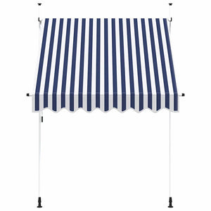 Einziehbare Markise, 200 cm, Blau/Weiß