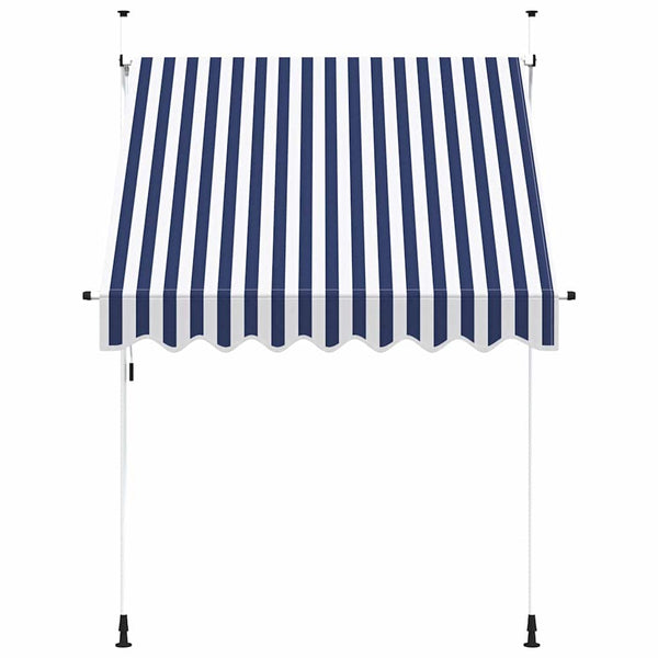 Einziehbare Markise, 200 cm, Blau/Weiß