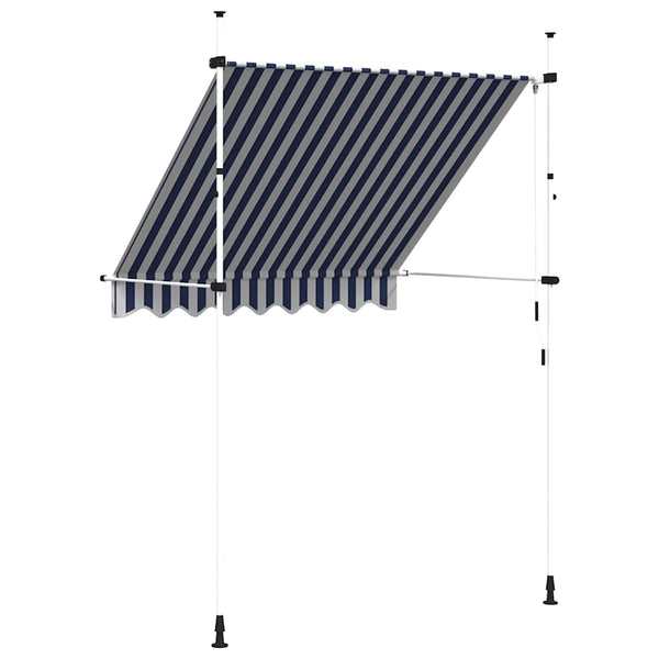 Einziehbare Markise, 200 cm, Blau/Weiß