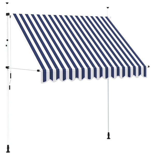 Einziehbare Markise, 250 cm, Blau/Weiß
