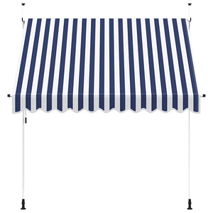 Einziehbare Markise, 250 cm, Blau/Weiß