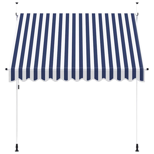 Einziehbare Markise, 250 cm, Blau/Weiß