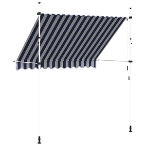 Einziehbare Markise, 250 cm, Blau/Weiß