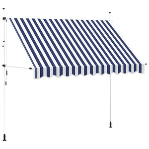 Einziehbare Markise 300 cm Blau/Weiß