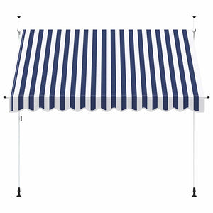 Einziehbare Markise 300 cm Blau/Weiß