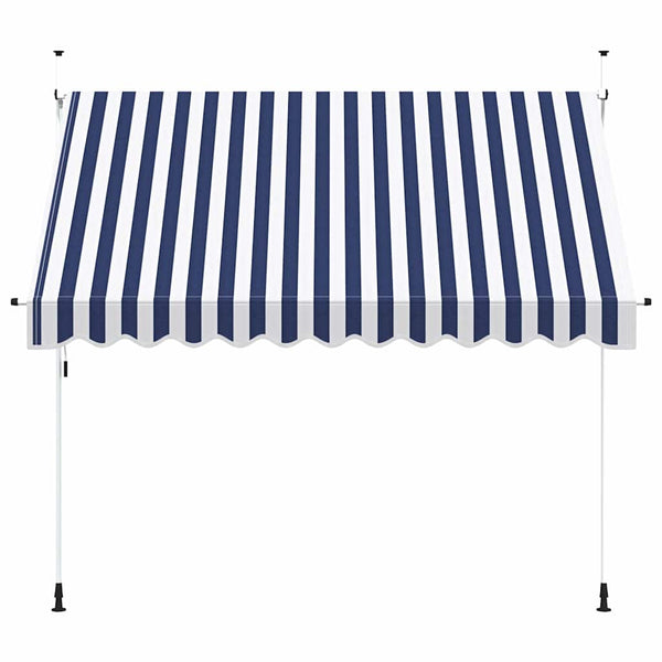 Einziehbare Markise 300 cm Blau/Weiß