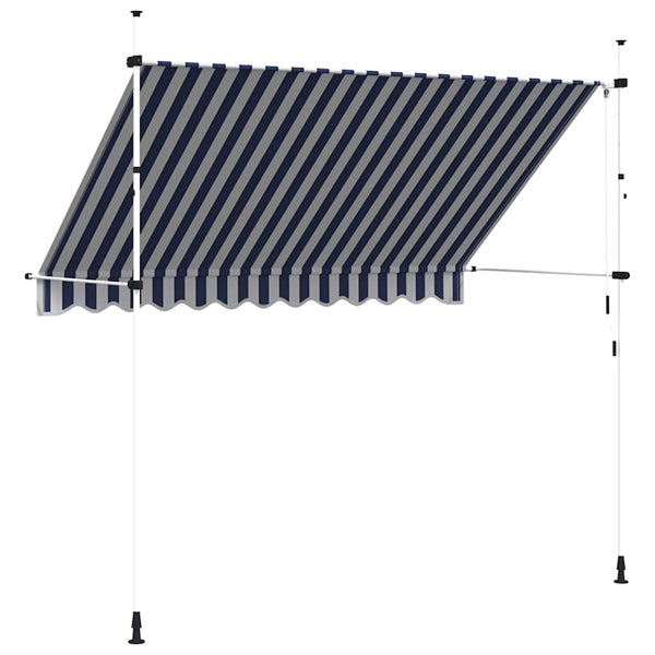 Einziehbare Markise 300 cm Blau/Weiß