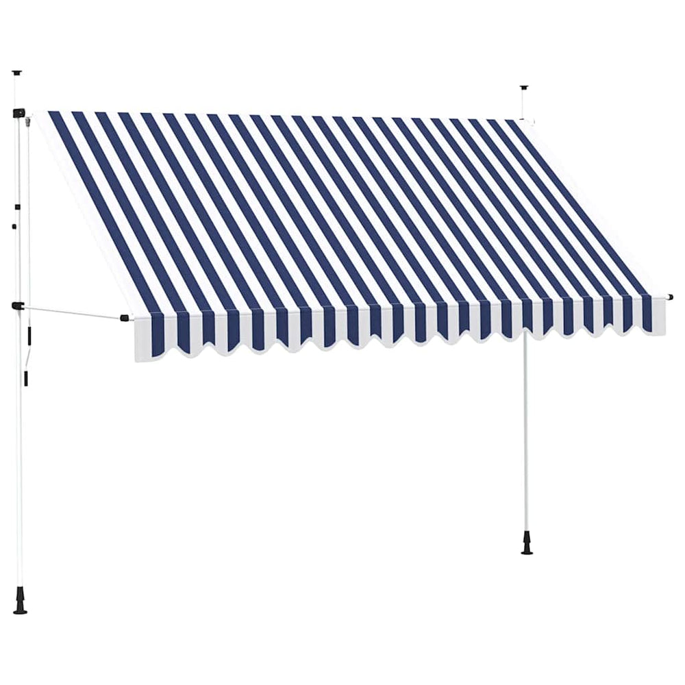 Einziehbare Markise, 350 cm, Blau/Weiß