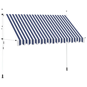 Einziehbare Markise, 350 cm, Blau/Weiß