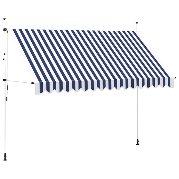 Einziehbare Markise, 350 cm, Blau/Weiß