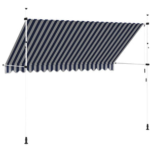 Einziehbare Markise, 350 cm, Blau/Weiß