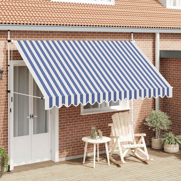 Einziehbare Markise, 350 cm, Blau/Weiß
