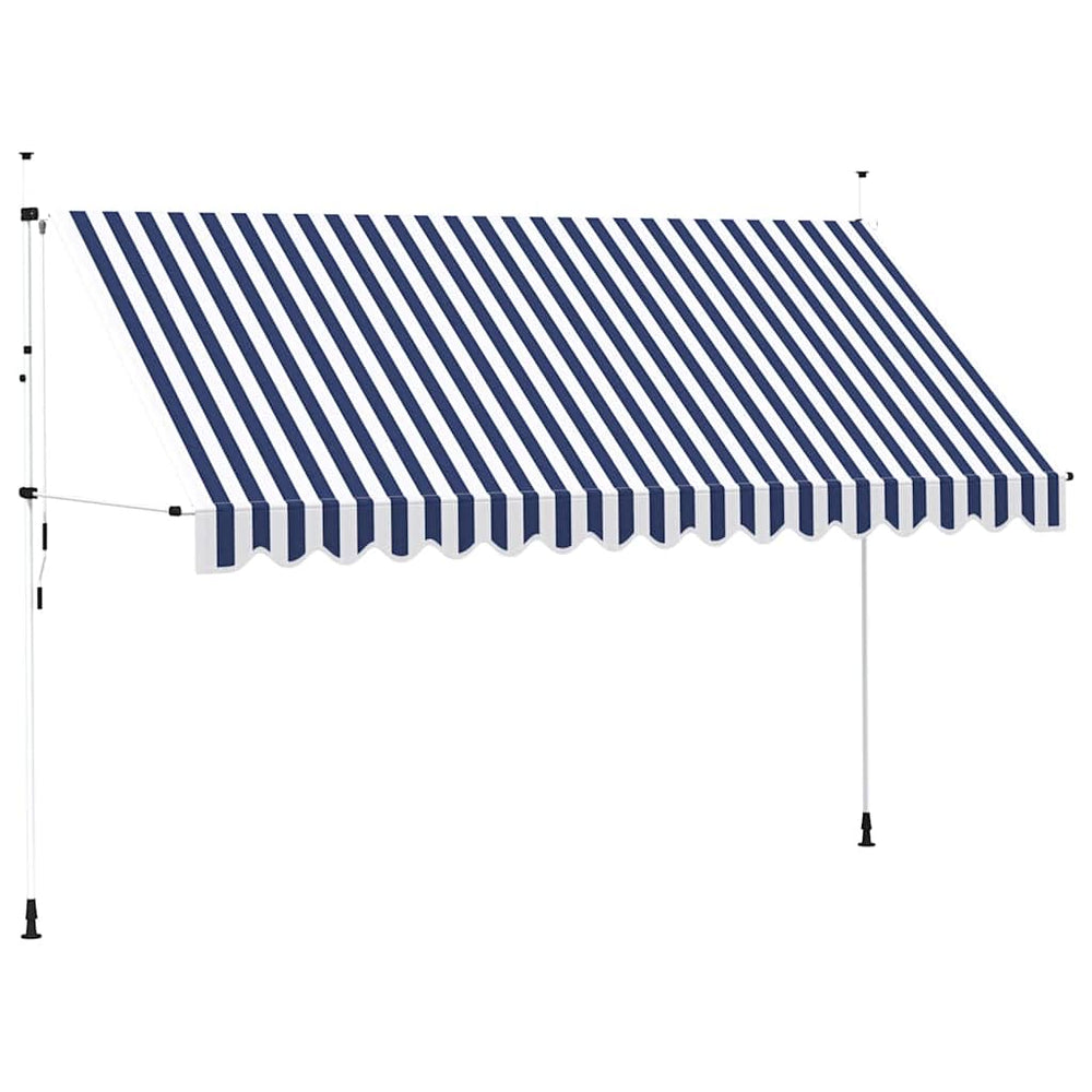 Einziehbare Markise, 400 cm, Blau/Weiß