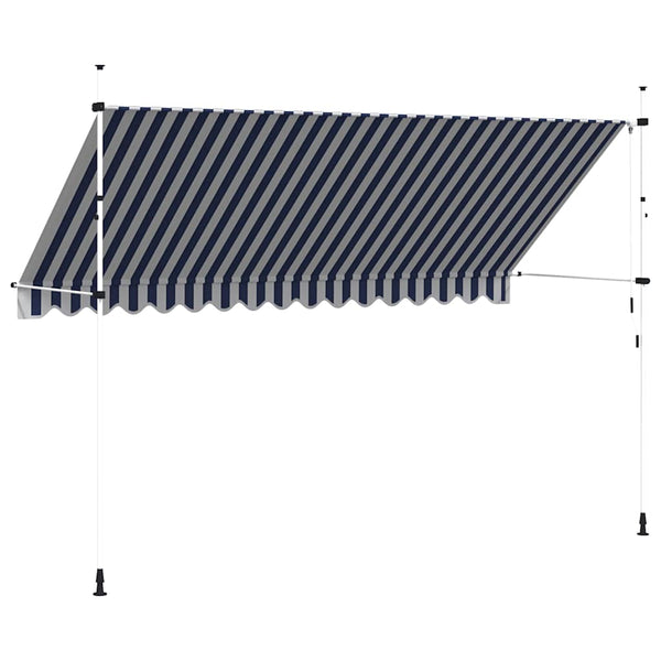 Einziehbare Markise, 400 cm, Blau/Weiß